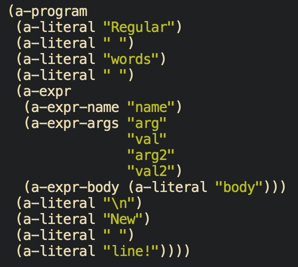 An example AMAL parse tree